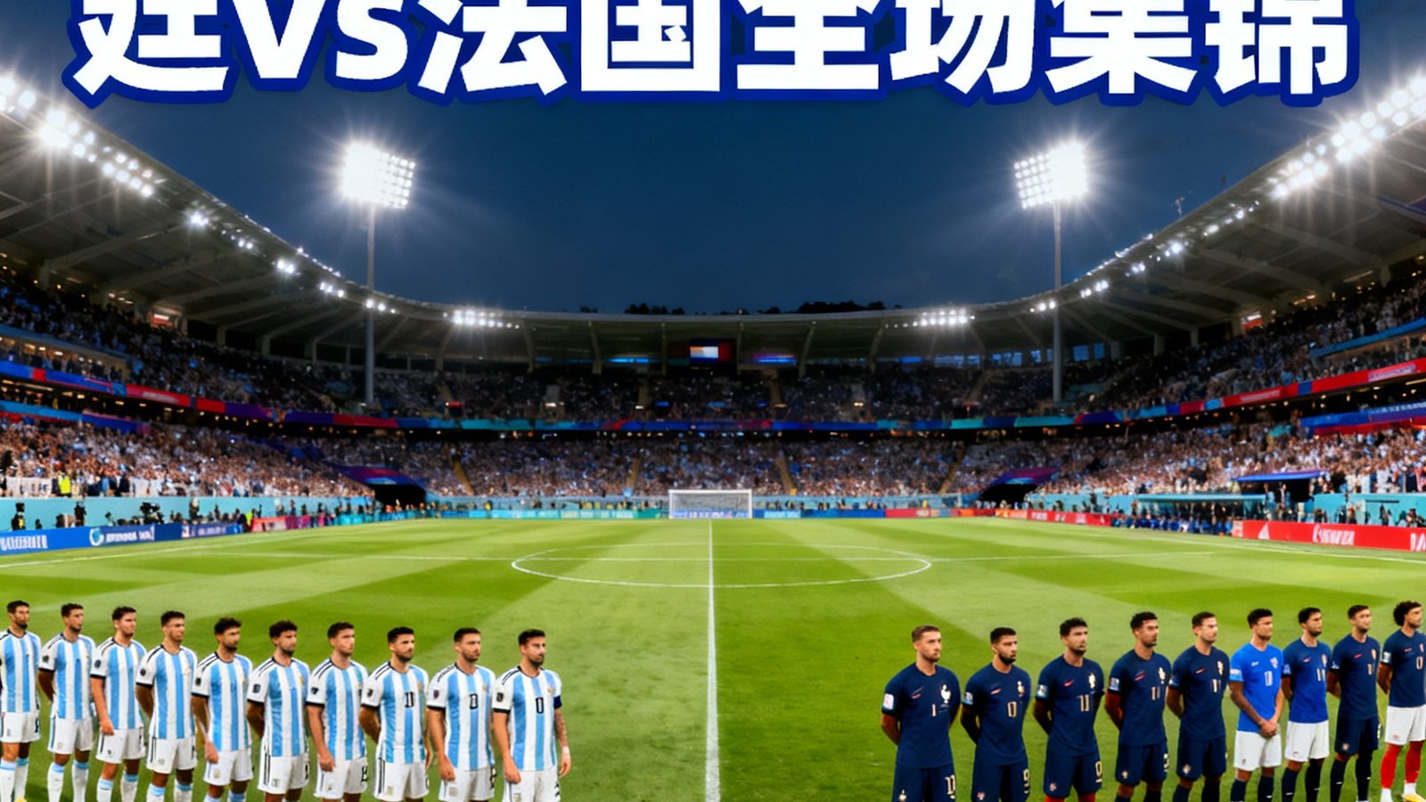 2026世界杯阿根廷vs法国全场集锦封面，双方球员列队，球场全景